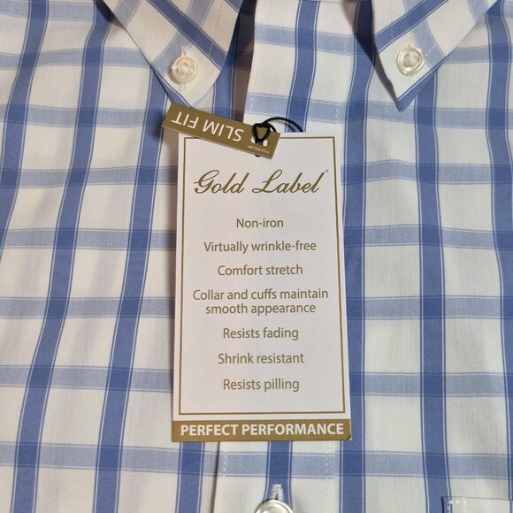 Roundtree & Yorke Gold Label Men's Shirt Size S Plaid Short Sleeve Slim Fit 56 - Picture 7 of 10